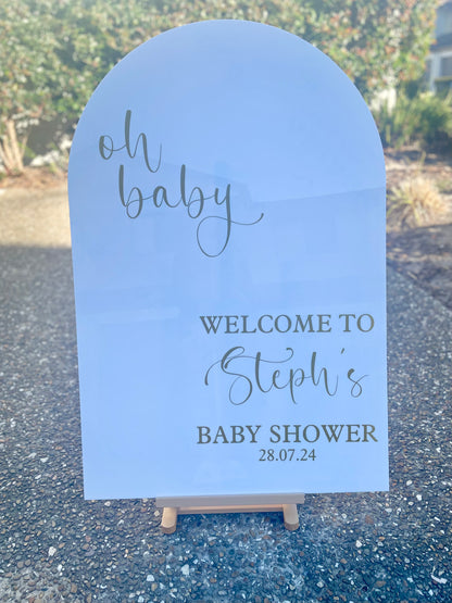 Custom White A1 Acrylic Arch Sign - For Hire