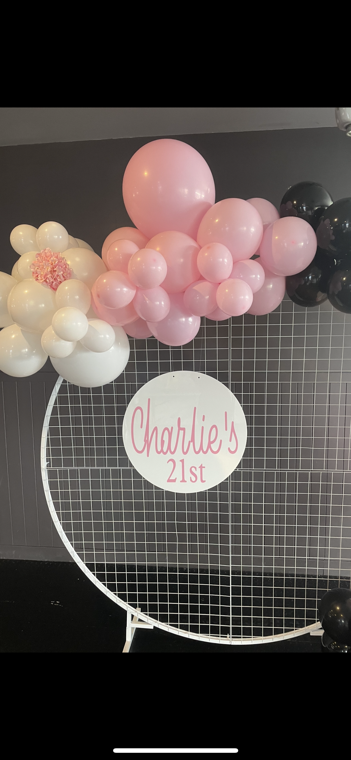 Custom White Acrylic Round Sign with Vinyl (With Holes) - For Hire