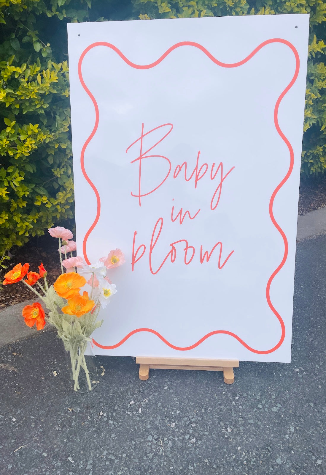 White Acrylic Rectangle Sign - For Hire