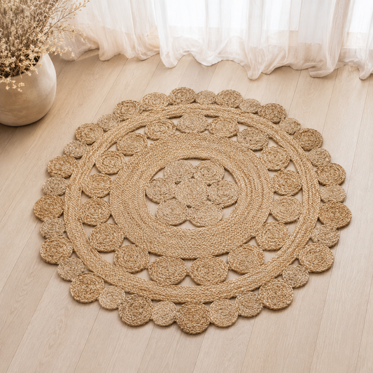 Medium Cutout Jute Rug - For Hire