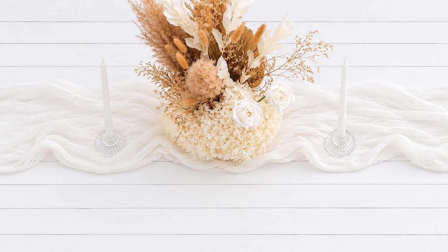 White Table Runner - For Hire