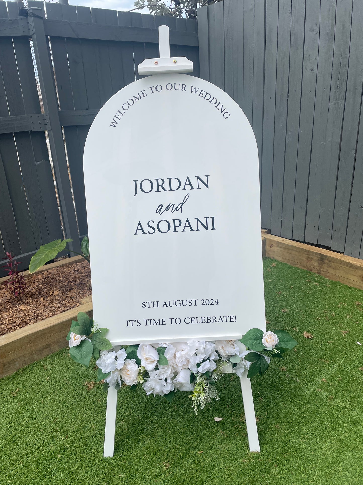 Custom White A1 Acrylic Arch Sign - For Hire