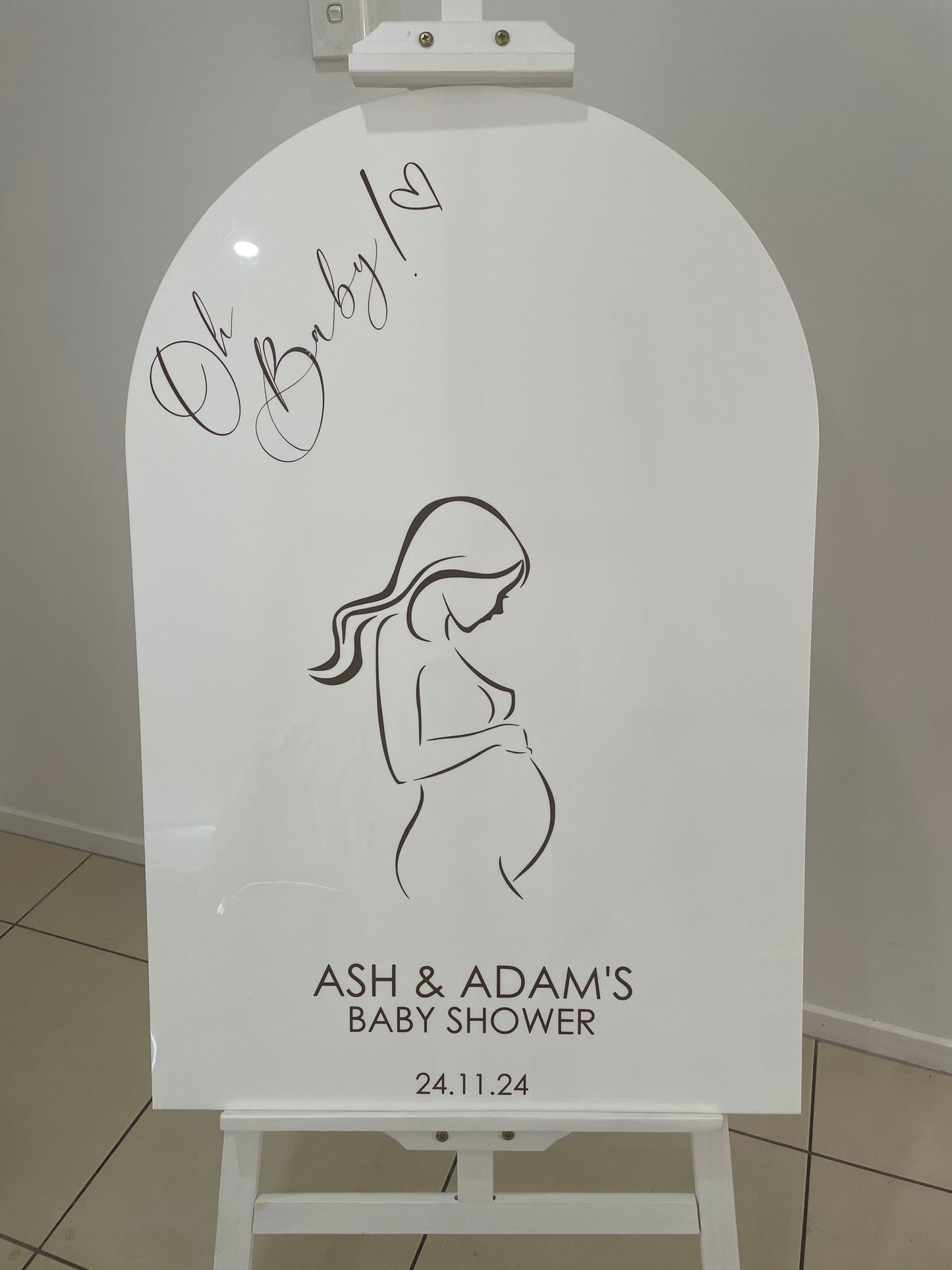 Custom White A1 Acrylic Arch Sign - For Hire