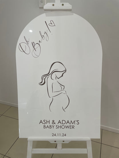 Custom White A1 Acrylic Arch Sign - For Hire