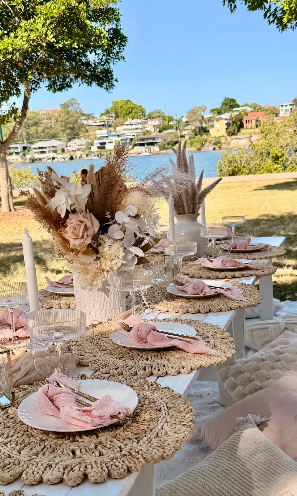 60cm Dried Floral Table Arrangement - For Hire