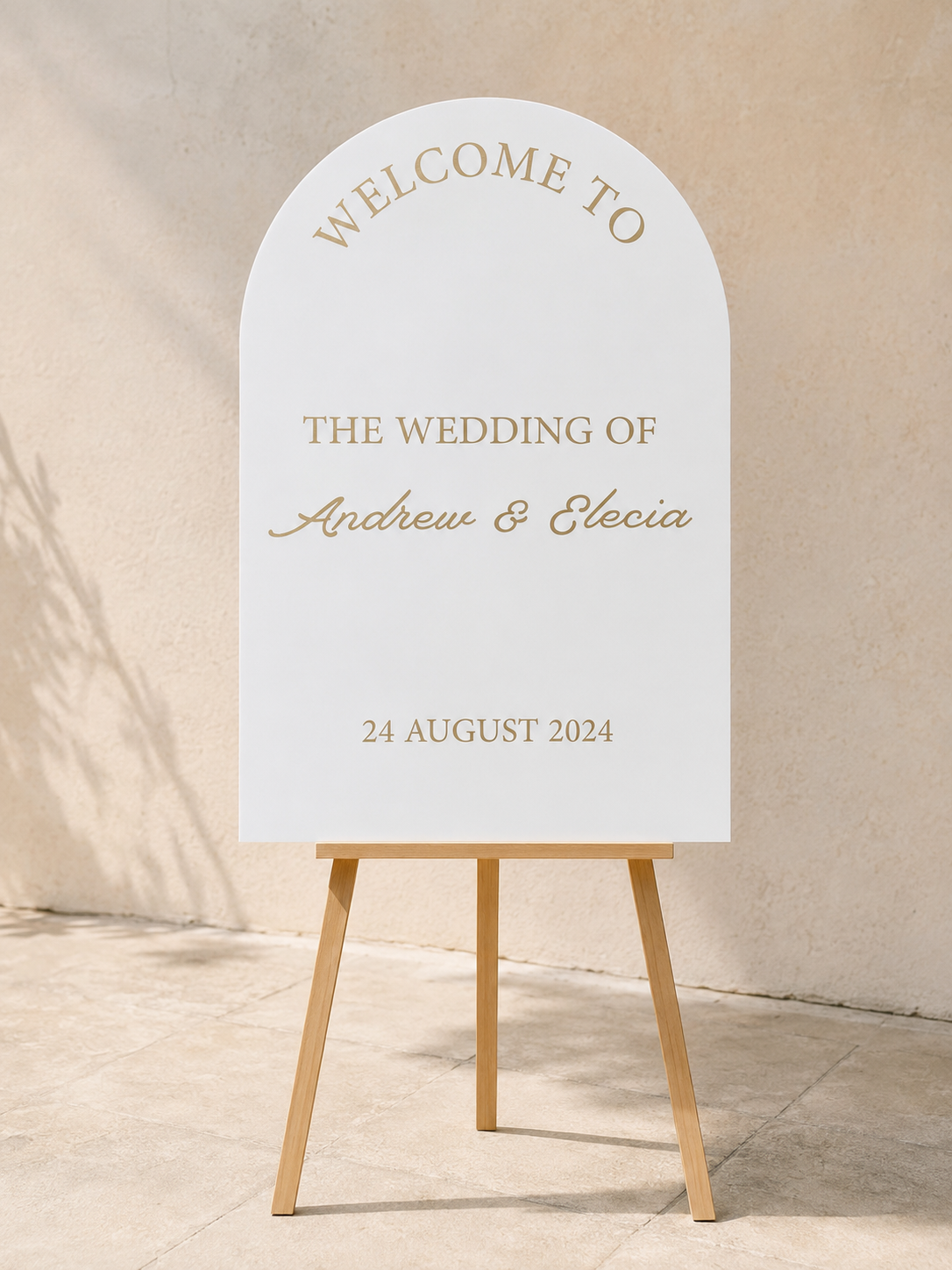 Custom White A1 Acrylic Arch Sign - For Hire