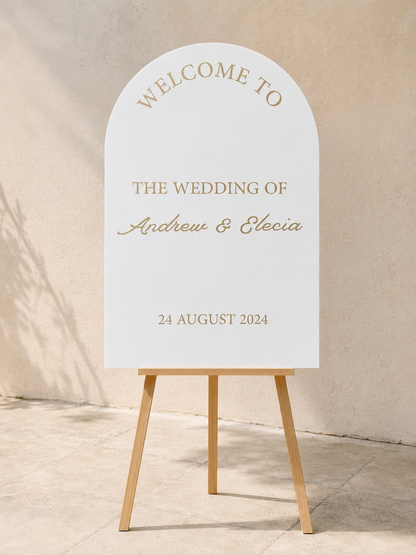 Custom White A1 Acrylic Arch Sign - For Hire
