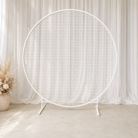 2m White Mesh Hoop - For Hire
